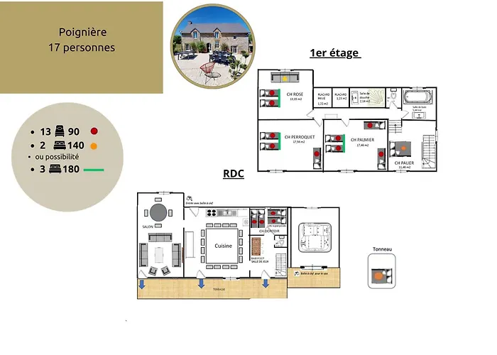 La Clef Decamp Poigniere 17 Pers Jacuzzi, Baby-foot, 30 Min